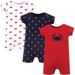imageHudson Baby Unisex Cotton RompersCrab