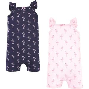 imageHudson Baby Unisex Cotton RompersFlamingo