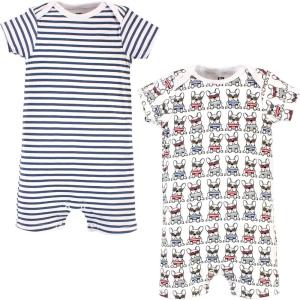 imageHudson Baby Unisex Cotton RompersFrench Dog 2pack