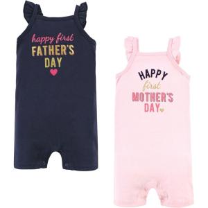 imageHudson Baby Unisex Cotton RompersGirl Mothers Fathers Day