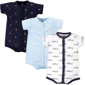 imageHudson Baby Unisex Cotton RompersGray Shark