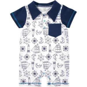 imageHudson Baby Unisex Cotton RompersNautical