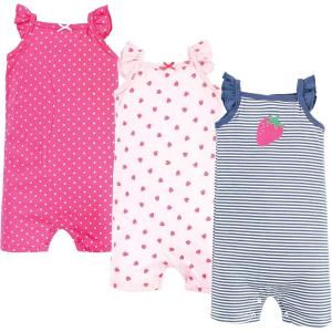 imageHudson Baby Unisex Cotton RompersPink Strawberry