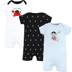 imageHudson Baby Unisex Cotton RompersPirate Shark