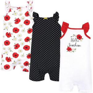 imageHudson Baby Unisex Cotton RompersPoppy Daisy