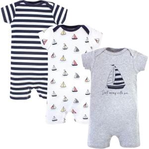 imageHudson Baby Unisex Cotton RompersSailboat