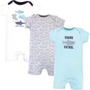imageHudson Baby Unisex Cotton RompersShark Patrol