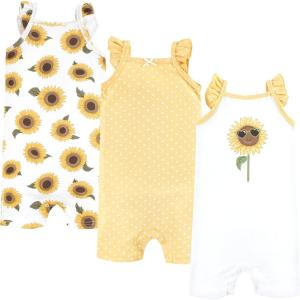 imageHudson Baby Unisex Cotton RompersSunflower