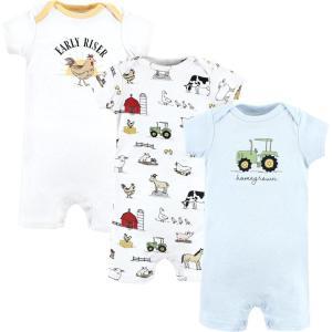 imageHudson Baby Unisex Cotton RompersTractor