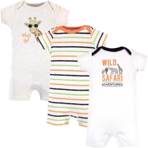 imageHudson Baby Unisex Cotton RompersWild Safari