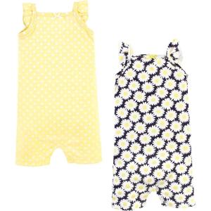 imageHudson Baby Unisex Cotton RompersYellow Daisy