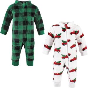 imageHudson Baby babygirls Plush JumpsuitsChristmas Tree Truck