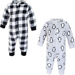 imageHudson Baby babygirls Plush JumpsuitsGray Penguin