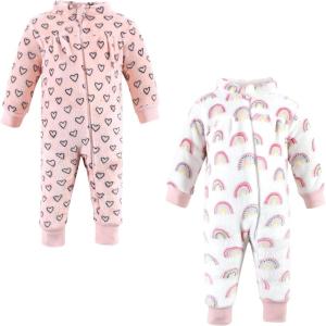 imageHudson Baby babygirls Plush JumpsuitsModern Rainbow
