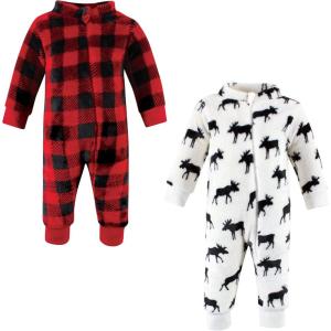 imageHudson Baby babygirls Plush JumpsuitsMoose Zipper