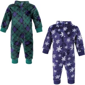 imageHudson Baby babygirls Plush JumpsuitsNavy Snowflake