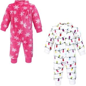 imageHudson Baby babygirls Plush JumpsuitsPink Christmas Lights