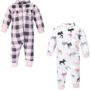 imageHudson Baby babygirls Plush JumpsuitsPink Moose
