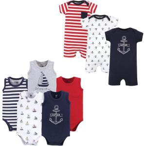 imageHudson Baby unisexbaby Cotton Bodysuits and Rompers 8pieceCaptain