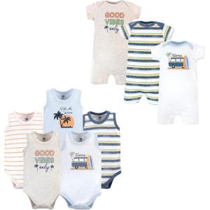 imageHudson Baby unisexbaby Cotton Bodysuits and Rompers 8pieceGone Surfing