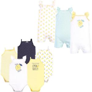 imageHudson Baby unisexbaby Cotton Bodysuits and Rompers 8pieceLemon