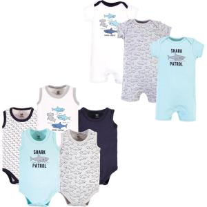 imageHudson Baby unisexbaby Cotton Bodysuits and Rompers 8pieceShark Patrol