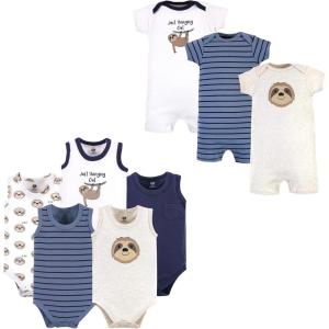 imageHudson Baby unisexbaby Cotton Bodysuits and Rompers 8pieceSloth