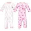 imageHudson Baby Unisex Baby Premium Quilted CoverallsPink Navy Floral