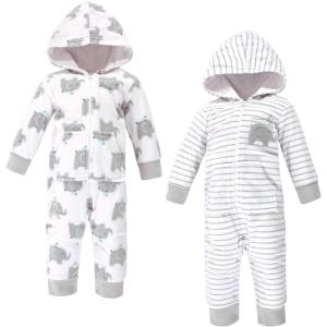 imageHudson Baby Unisex Baby Fleece Jumpsuits Coveralls and PlaysuitsElephants Baby