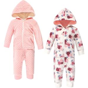 imageHudson Baby Unisex Baby Fleece Jumpsuits Coveralls and PlaysuitsFloral Baby