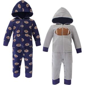 imageHudson Baby Unisex Baby Fleece Jumpsuits Coveralls and PlaysuitsFootball Baby