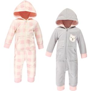 imageHudson Baby Unisex Baby Fleece Jumpsuits Coveralls and PlaysuitsGirl Baby Bear