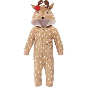 imageHudson Baby Unisex Baby Fleece Jumpsuits Coveralls and PlaysuitsGirl Reindeer Baby