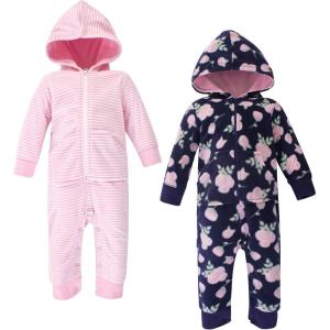 imageHudson Baby Unisex Baby Fleece Jumpsuits Coveralls and PlaysuitsNavy Rose Baby