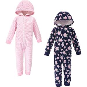imageHudson Baby Unisex Baby Fleece Jumpsuits Coveralls and PlaysuitsNavy Rose Toddler