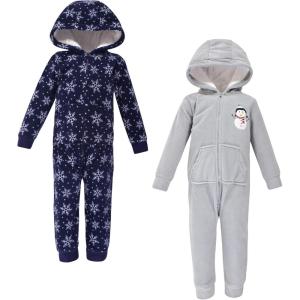 imageHudson Baby Unisex Baby Fleece Jumpsuits Coveralls and PlaysuitsNavy Snowman Toddler