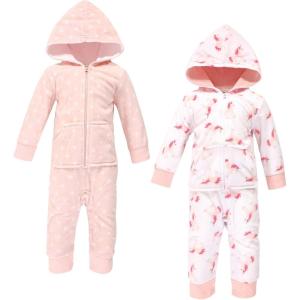 imageHudson Baby Unisex Baby Fleece Jumpsuits Coveralls and PlaysuitsPink Unicorn Baby