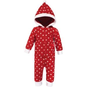 imageHudson Baby Unisex Baby Fleece Jumpsuits Coveralls and PlaysuitsRed Polka Dot Baby