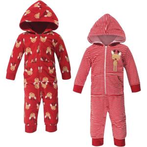 imageHudson Baby Unisex Baby Fleece Jumpsuits Coveralls and PlaysuitsRed Reindeer Baby