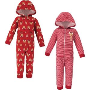 imageHudson Baby Unisex Baby Fleece Jumpsuits Coveralls and PlaysuitsRed Reindeer Toddler