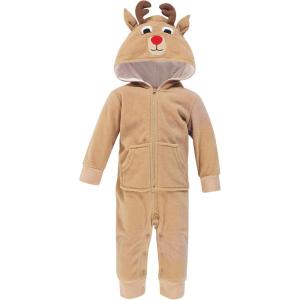 imageHudson Baby Unisex Baby Fleece Jumpsuits Coveralls and PlaysuitsReindeer Baby