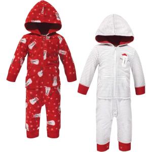 imageHudson Baby Unisex Baby Fleece Jumpsuits Coveralls and PlaysuitsSanta Snowman Baby