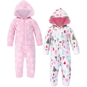 imageHudson Baby Unisex Baby Fleece Jumpsuits Coveralls and PlaysuitsSparkle Trees Baby