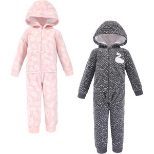 imageHudson Baby Unisex Baby Fleece Jumpsuits Coveralls and PlaysuitsSwan Toddler