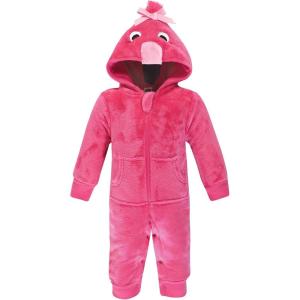 imageHudson Baby Unisex Baby Plush Jumpsuits Animal FaceFlamingo
