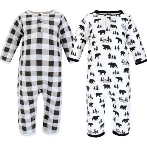 imageHudson Baby Unisex Baby Premium Quilted CoverallsBear Gray Black