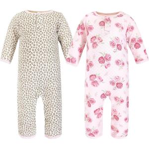 imageHudson Baby Unisex Baby Premium Quilted CoverallsBlush Rose Leopard