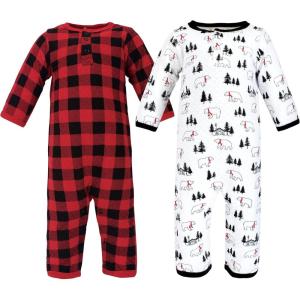 imageHudson Baby Unisex Baby Premium Quilted CoverallsBuffalo Plaid Bear