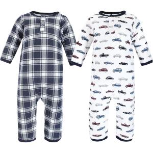 imageHudson Baby Unisex Baby Premium Quilted CoverallsCars
