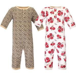 imageHudson Baby Unisex Baby Premium Quilted CoverallsRose Leopard